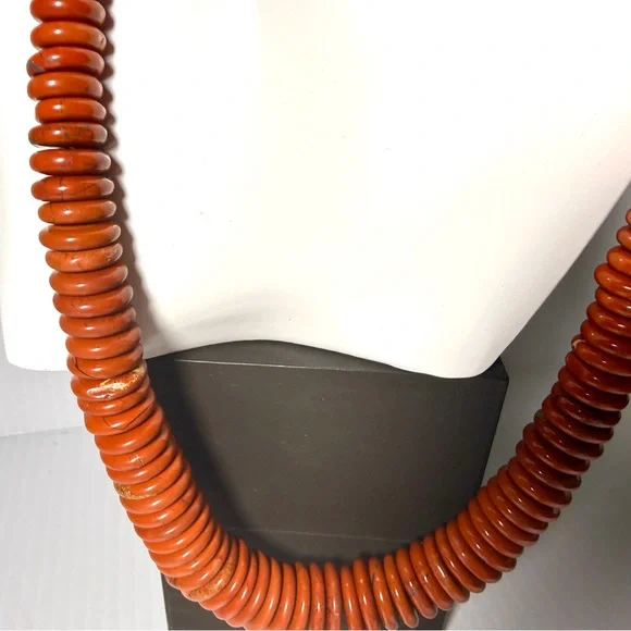 Red Jasper Graduated Disc Beaded Necklace - Picture 6 of 13